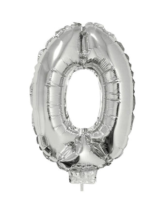e-carnavalskleding-SYK Folieballon 41 cm op stokje zilver