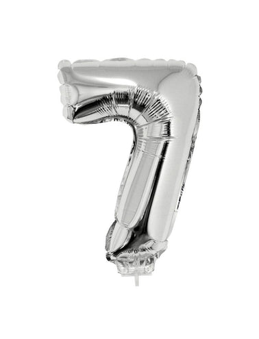 e-carnavalskleding-SYK Folieballon 41 cm op stokje zilver