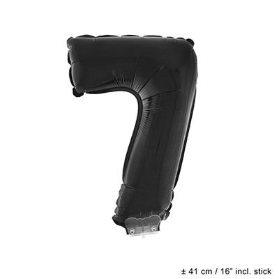e-carnavalskleding-SYK Folieballon 41 cm op stokje zwart