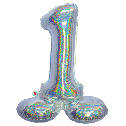 e-carnavalskleding-SYK Folieballon 82 cm glitter zilver