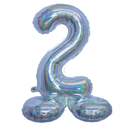 e-carnavalskleding-SYK Folieballon 82 cm glitter zilver