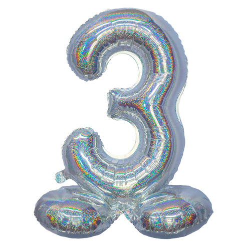 e-carnavalskleding-SYK Folieballon 82 cm glitter zilver