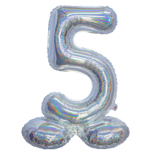 e-carnavalskleding-SYK Folieballon 82 cm glitter zilver