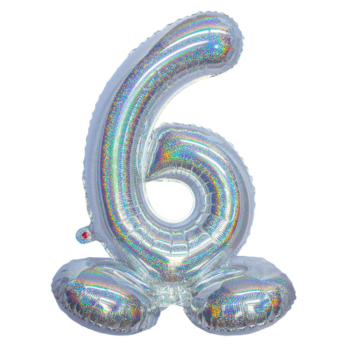 e-carnavalskleding-SYK Folieballon 82 cm glitter zilver
