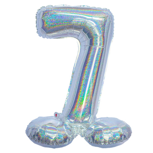 e-carnavalskleding-SYK Folieballon 82 cm glitter zilver
