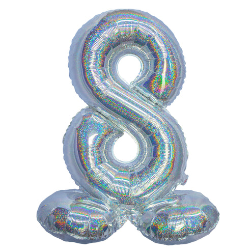 e-carnavalskleding-SYK Folieballon 82 cm glitter zilver