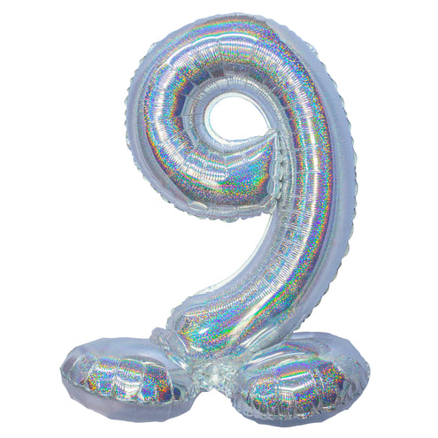 e-carnavalskleding-SYK Folieballon 82 cm glitter zilver