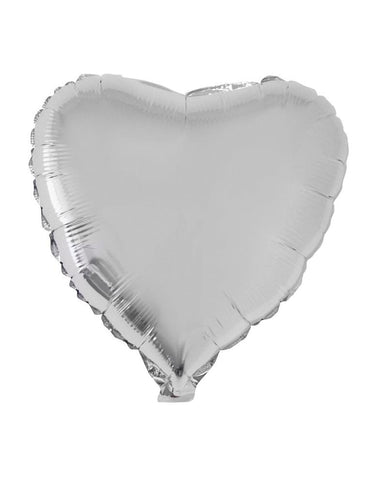 e-carnavalskleding-SYK Folieballon hart zilver