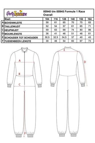 e-carnavalskleding-SYK Formule 1 race overall pak kids
