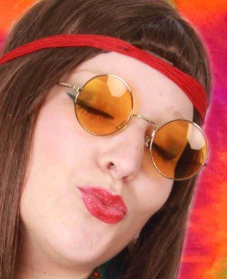 e-carnavalskleding-SYK Gele hippie bril