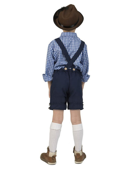 e-carnavalskleding-SYK Geruite Beierse blouse kinderen