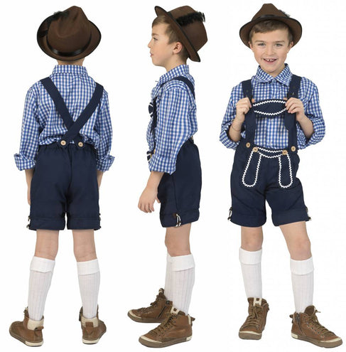e-carnavalskleding-SYK Geruite Beierse blouse kinderen