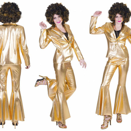e-carnavalskleding-SYK Gouden Disco broek Fever dames
