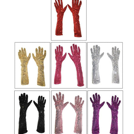 e-carnavalskleding-SYK Gouden glitter handschoenen met pailletten 45cm