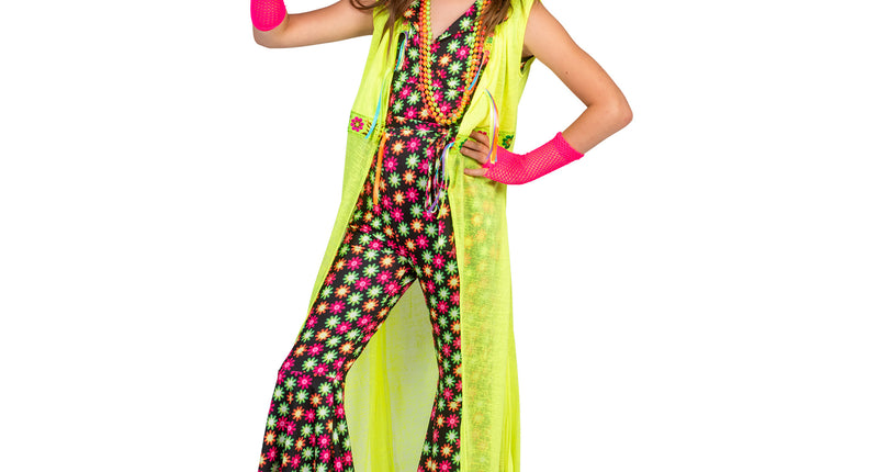 e-carnavalskleding-SYK Groen hippie vest Nina meisje