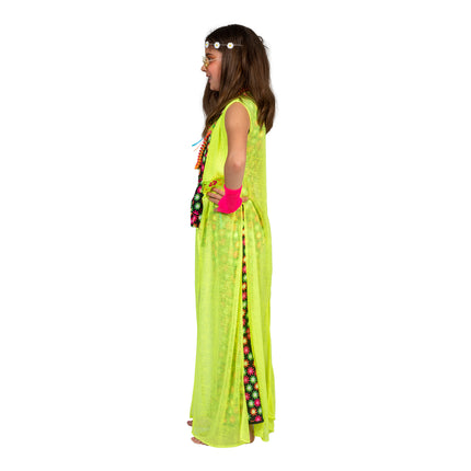 e-carnavalskleding-SYK Groen hippie vest Nina meisje