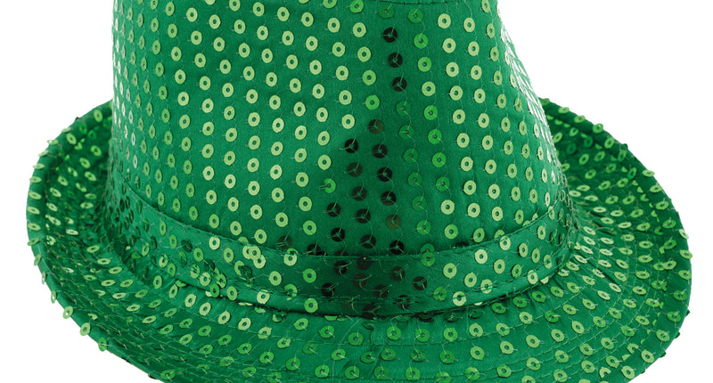 e-carnavalskleding-SYK Groene glitterhoed met pailletten