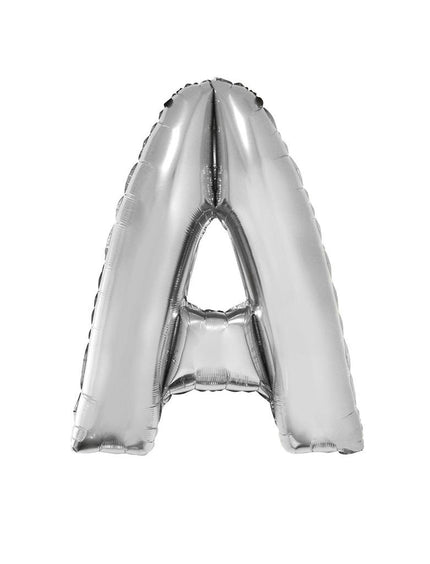 e-carnavalskleding-SYK Grote folie ballon letter A Zilver