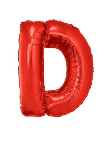 e-carnavalskleding-SYK Grote folie ballon letter D Rood