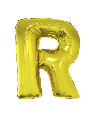 e-carnavalskleding-SYK Grote folie ballon letter R Goud