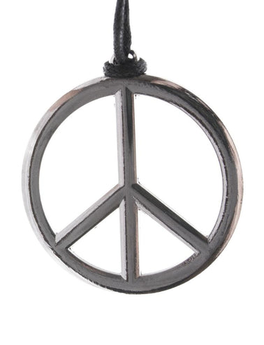 e-carnavalskleding-SYK Halsketting peace zilver