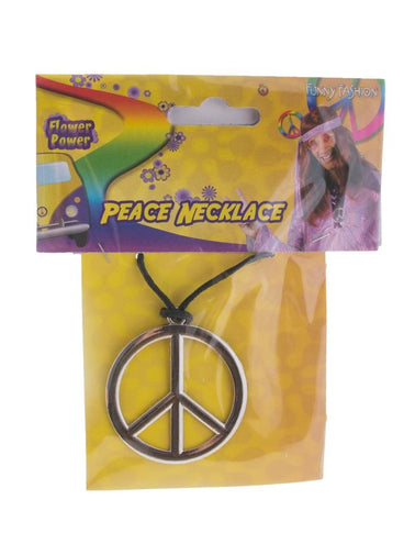 e-carnavalskleding-SYK Halsketting peace zilver