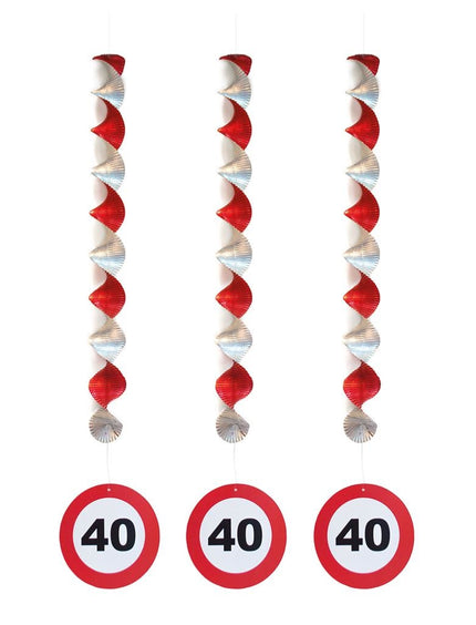 e-carnavalskleding-SYK Hangdecoratie 40 jaar versiering verkeersbord