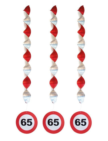 e-carnavalskleding-SYK Hangdecoratie 65 jaar versiering verkeersbord