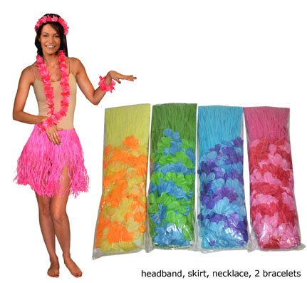 e-carnavalskleding-SYK Hawaii rok groen met accessoires