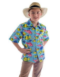e-carnavalskleding-SYK Hawaii shirt Daan met vis print kinderen