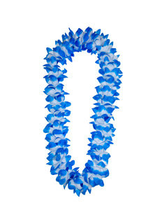 e-carnavalskleding-SYK Hawaii slinger  blauw met  orchideeën