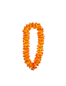 e-carnavalskleding-SYK Hawaii slinger  oranje met  orchideeën
