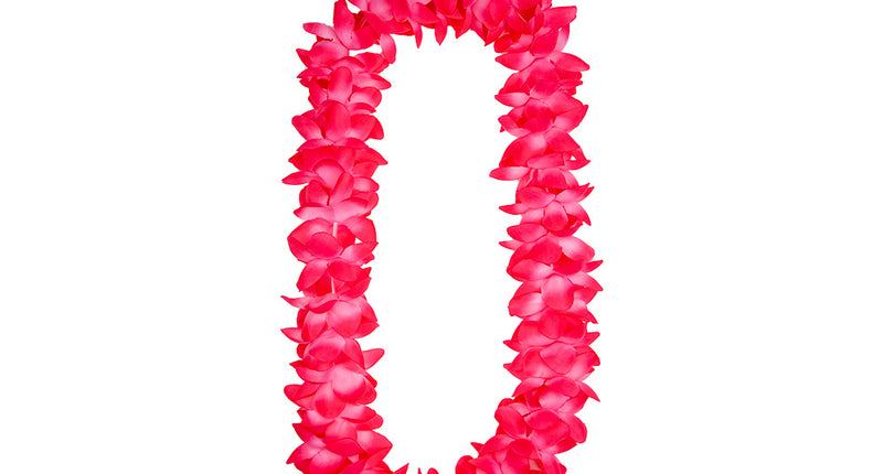 e-carnavalskleding-SYK Hawaii slinger roze met  orchideeën