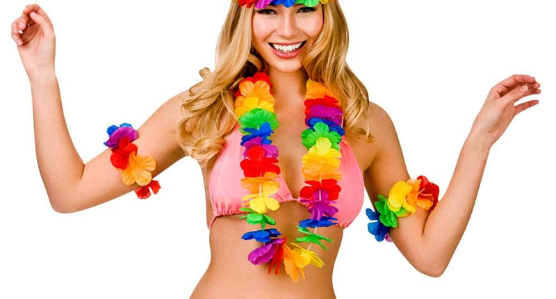 e-carnavalskleding-SYK Hawaii slinger set 4 delig