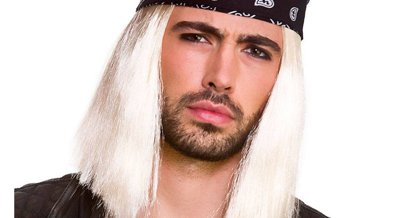 e-carnavalskleding-SYK Heren pruik rocker Bennie met bandana