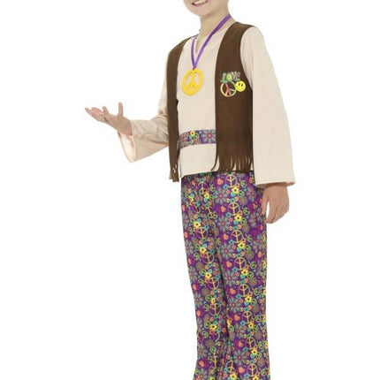 e-carnavalskleding-SYK Hippie kostuum jongen 116 - 128cm