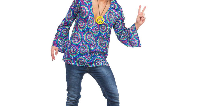 e-carnavalskleding-SYK Hippie Shirt bloemen