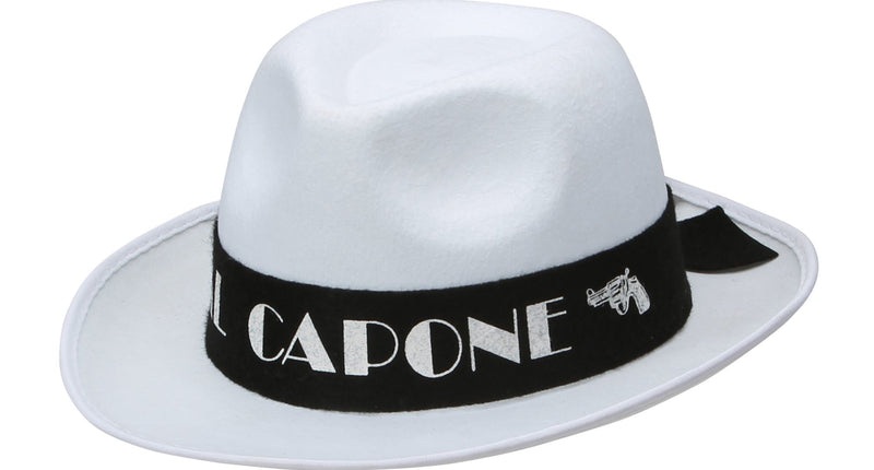 e-carnavalskleding-SYK Hoed Al Capone wit