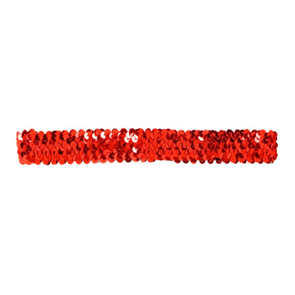 e-carnavalskleding-SYK Hoofdband Charleston pailletten rood