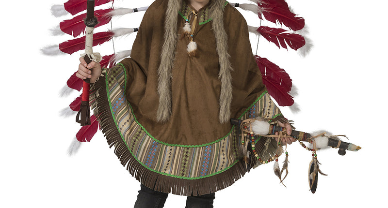 e-carnavalskleding-SYK Indianen pak poncho Moonlight  kinderen