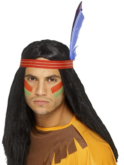e-carnavalskleding-SYK Indianen pruik Native American John