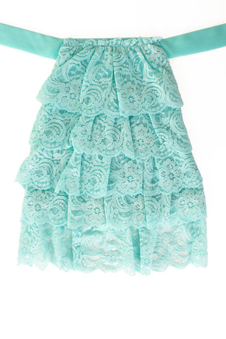 e-carnavalskleding-SYK Jabot kant luxe turquoise