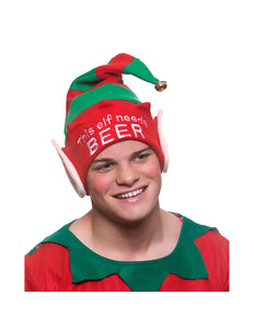 e-carnavalskleding-SYK Kerstmuts met tekst Deze elf heeft bier nodig