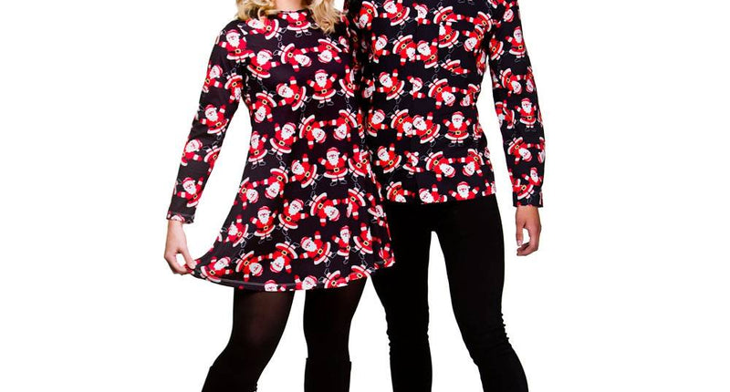 e-carnavalskleding-SYK Kerstshirt kerstmannetjes