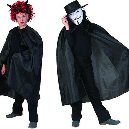 e-carnavalskleding-SYK Kindercape zwart Nylon