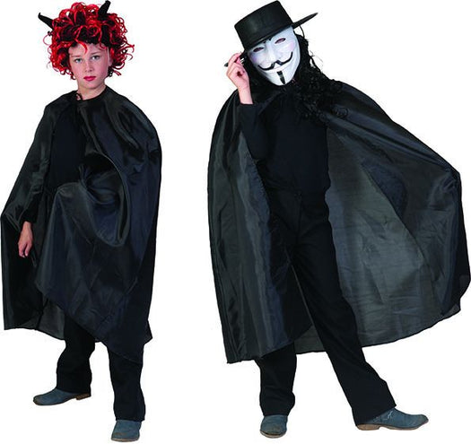 e-carnavalskleding-SYK Kindercape zwart Nylon