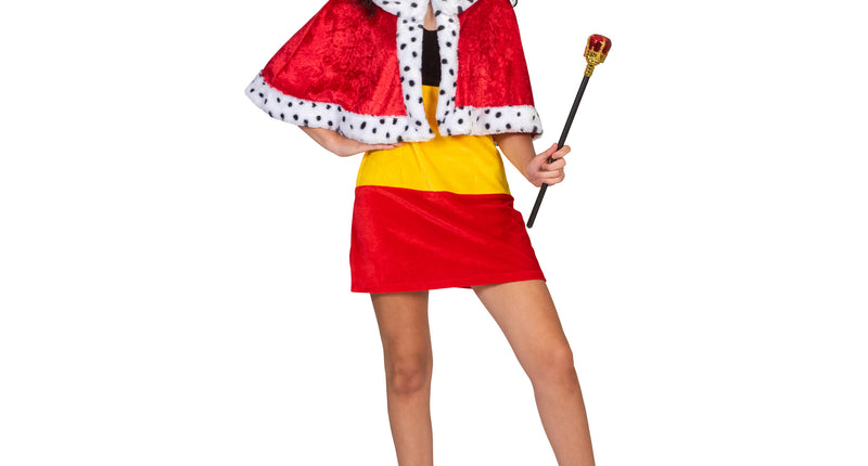 e-carnavalskleding-SYK Koninginnen cape rood kort model