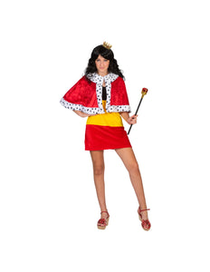 e-carnavalskleding-SYK Koninginnen cape rood kort model