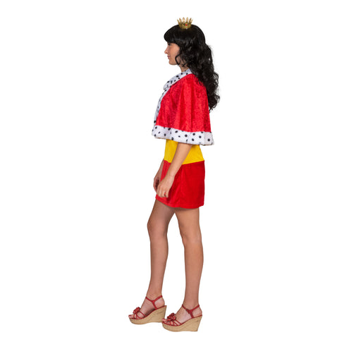 e-carnavalskleding-SYK Koninginnen cape rood kort model