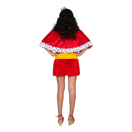 e-carnavalskleding-SYK Koninginnen cape rood kort model